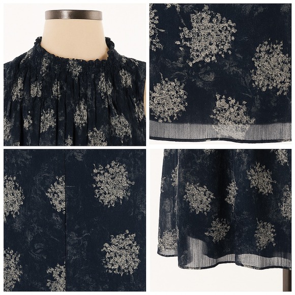 Joie Sz S Baltic Sleeveless Summer Swing‎ Floral Chiffon Feminine Dress Shift - Picture 9 of 11